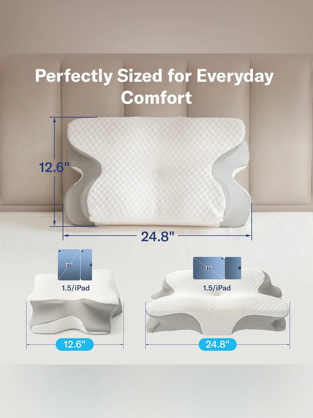 Alcedo Contoured Support Pillow, Better Sleep Cervical Support And Pain Relief